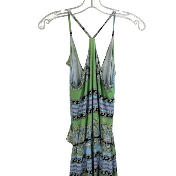 Julian Chang Multicolor Paisley Mixed Print Belted Sleeveless Maxi Dress XS - Picture 5 of 5